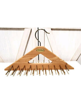 JOS A BANK Cedar Tie Rack Mens 2 Sided 40 Brass Pins 15x8 Closet Storage Hanger